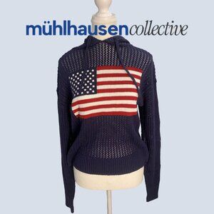 Universal Thread American Flag Knit Hoodie Sweater 🇺🇸 Size Small